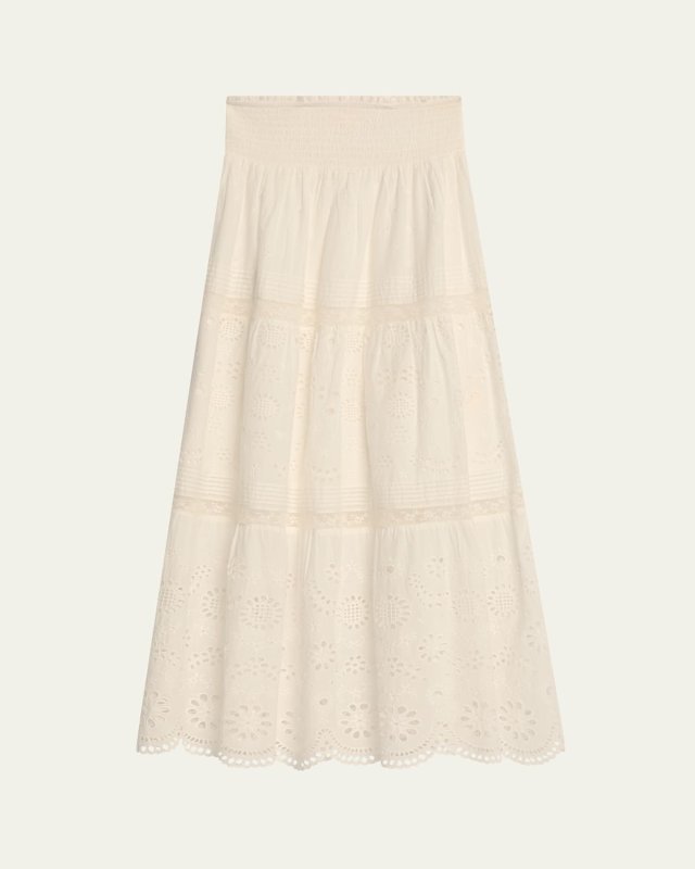 Miloti Embroidered Midi Skirt
